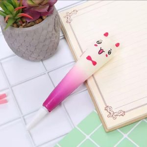 Smiling Cat Fuchsia Squishy Pen