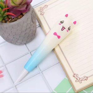 Smiling Cat Blue Squishy Pen