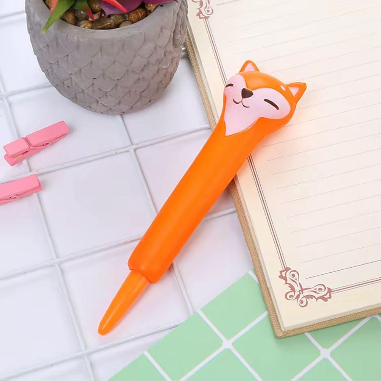 Kawaii Orange Fox Squishy Pen