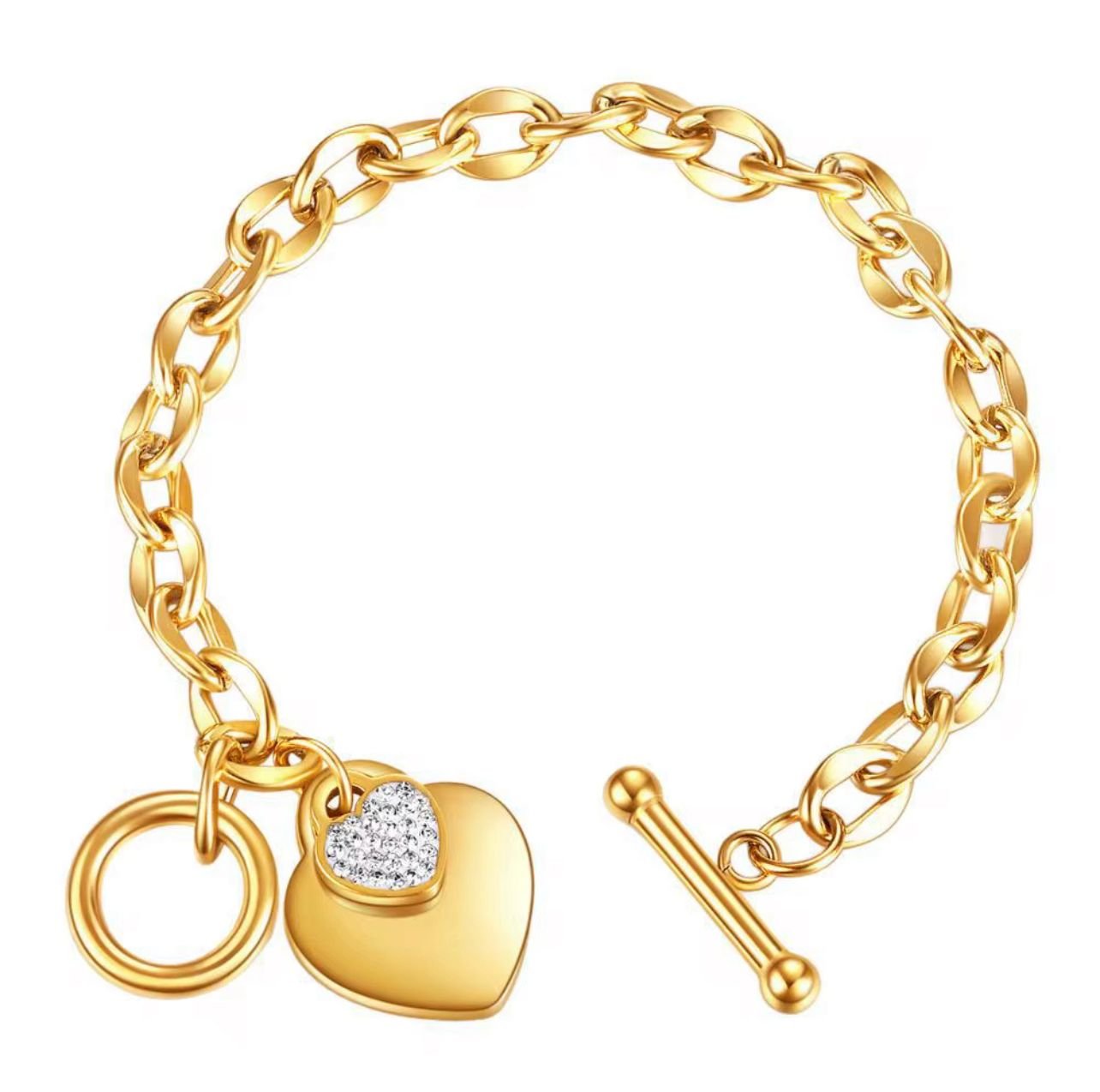 Gold plated 18K Heart Charm Bracelet