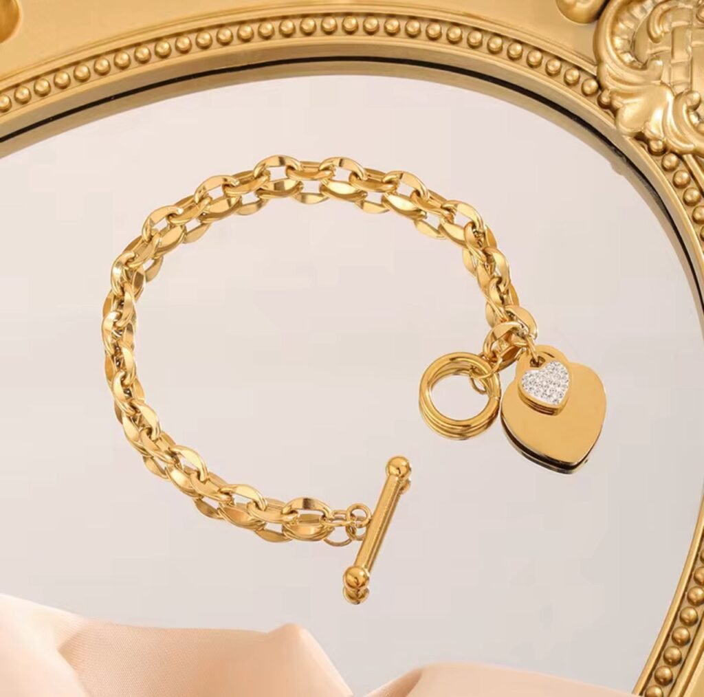 Gold plated 18K Heart Charm Bracelet