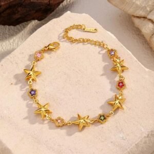 Luxury 18K Gold Plated Star Zircorn Bracelet