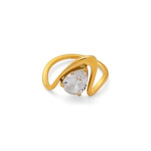 18K gold plated modern minimalist zircorn ring