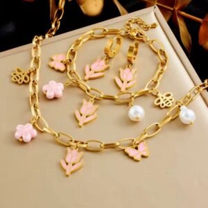 18K Gold-Plated Tulip flower set