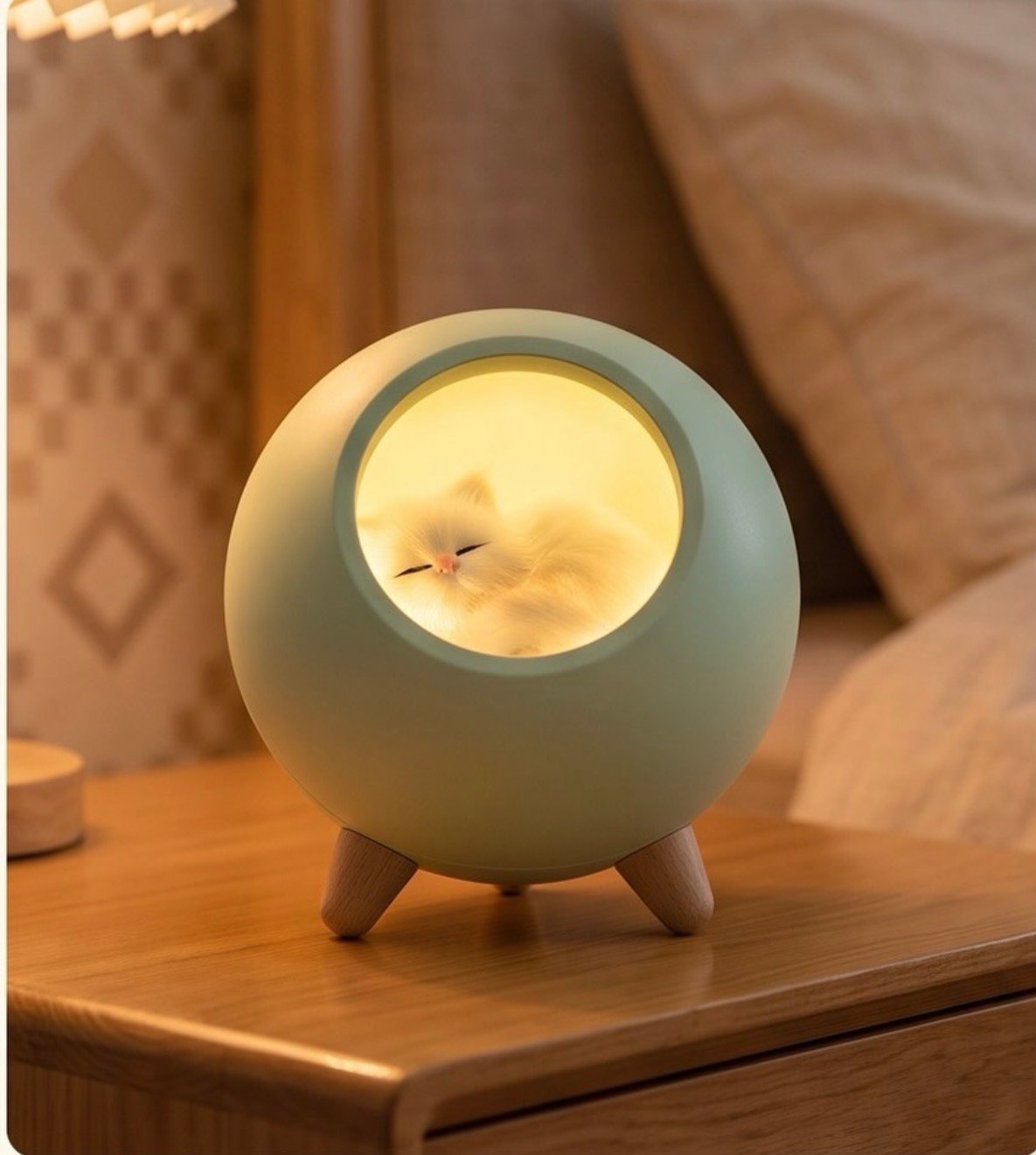 Cat House Night Lamp - Tiffany Blue