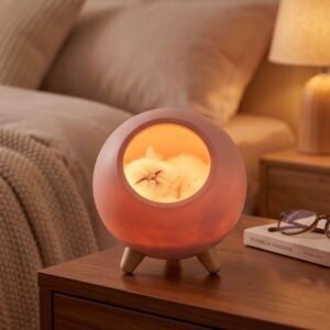 Cat House Night Lamp – Pink
